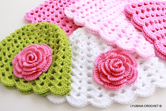 Crochet Baby Girls Summer Hat Crochet Pattern Instant Download.